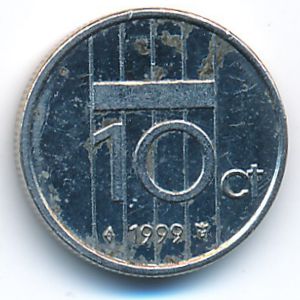Netherlands, 10 cents, 1999