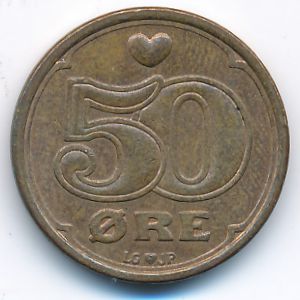 Дания, 50 эре (1990 г.)