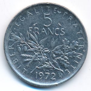 France, 5 francs, 1972