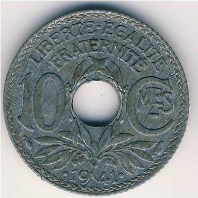 France, 10 centimes, 1941