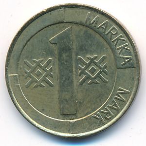 Finland, 1 markka, 1996