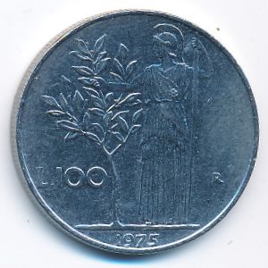 Италия, 100 лир (1975 г.)