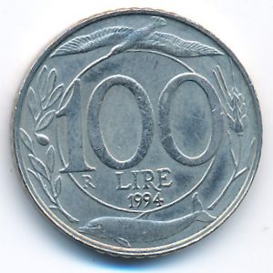 Италия, 100 лир (1994 г.)