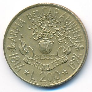 Италия, 200 лир (1994 г.)