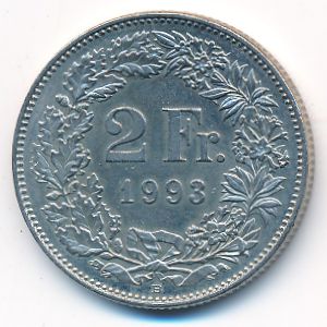 Швейцария, 2 франка (1993 г.)