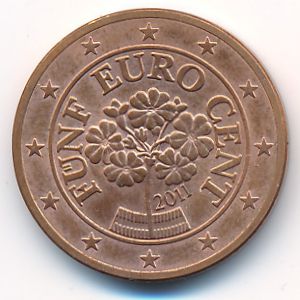 Австрия, 5 евроцентов (2011 г.)