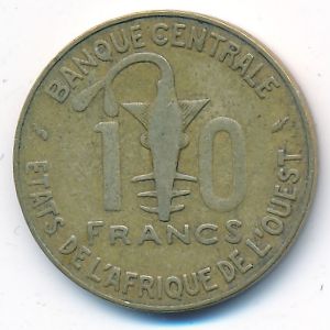 Западная Африка, 10 франков (1976 г.)