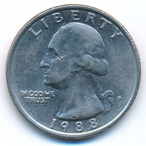 США, 1/4 доллара (1988 г.)
