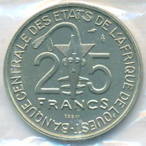 Западная Африка, 25 франков (1980 г.)