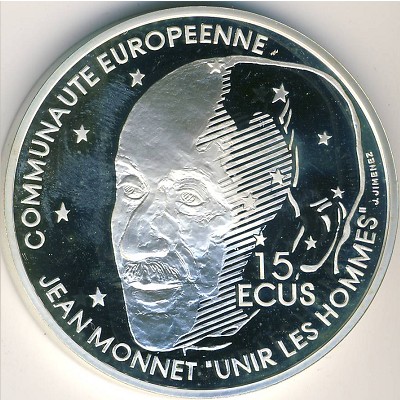 Франция, 100 франков - 15 экю (1992 г.)