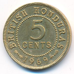 Британский Гондурас, 5 центов (1969 г.)