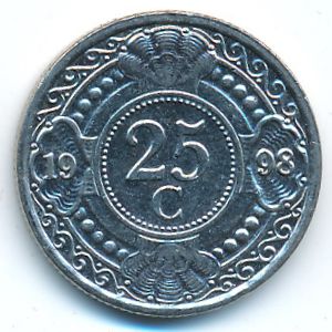 Antilles, 25 cents, 1998