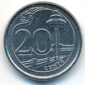 Сингапур, 20 центов (2016 г.)