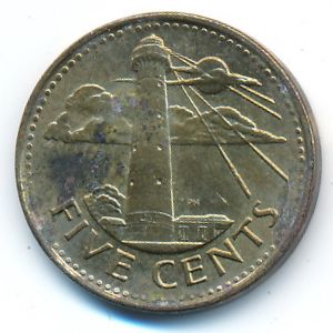 Barbados, 5 cents, 2012