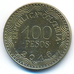 Колумбия, 100 песо (2016 г.)