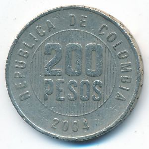 Колумбия, 200 песо (2004 г.)