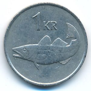 Iceland, 1 krona, 1984