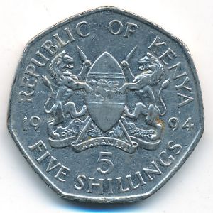 Кения, 5 шиллингов (1994 г.)