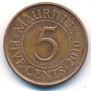 Маврикий, 5 центов (2010 г.)