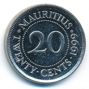 Маврикий, 20 центов (1999 г.)