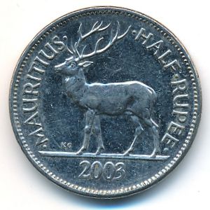 Mauritius, 1/2 rupee, 2003