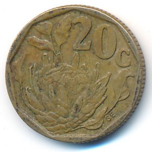 South Africa, 20 cents, 1992