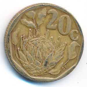 South Africa, 20 cents, 1993