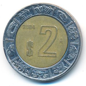 Мексика, 2 песо (2004 г.)