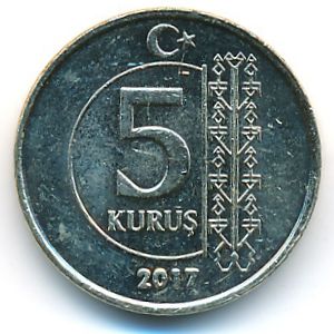 Turkey, 5 kurus, 2017