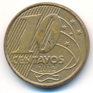 Brazil, 10 centavos, 2012