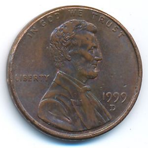 США, 1 цент (1999 г.)