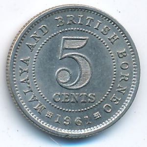 Malaya and British Borneo, 5 cents, 1961