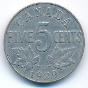Canada, 5 cents, 1929