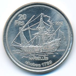Бассас-да-Индия., 20 франков (2012 г.)