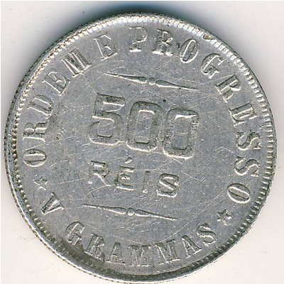Brazil, 500 reis, 1906–1912