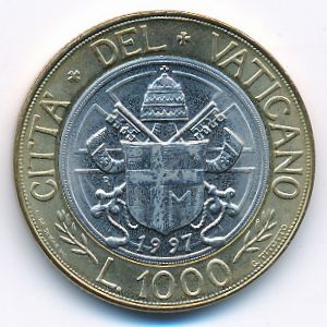 Ватикан, 1000 лир (1997 г.)