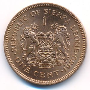 Сьерра-Леоне, 1 цент (1980 г.)