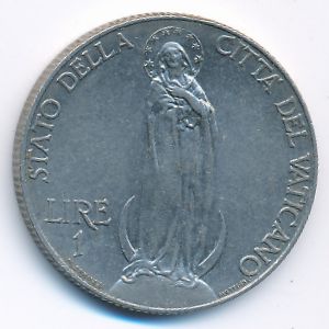 Vatican City, 1 lira, 1930