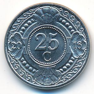 Антильские острова, 25 центов (2016 г.)