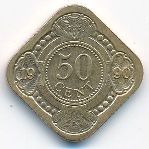 Антильские острова, 50 центов (1990 г.)