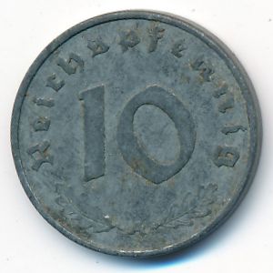 Nazi Germany, 10 reichspfennig, 1943
