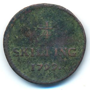 Швеция, 1/4 скиллинга (1799 г.)