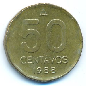 Argentina, 50 centavos, 1985–1988