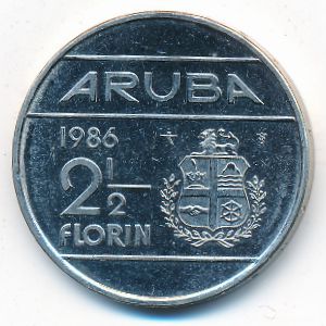 Aruba, 2 1/2 florin, 1986