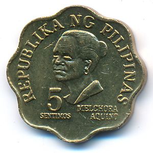 Philippines, 5 centimos, 1975–1978