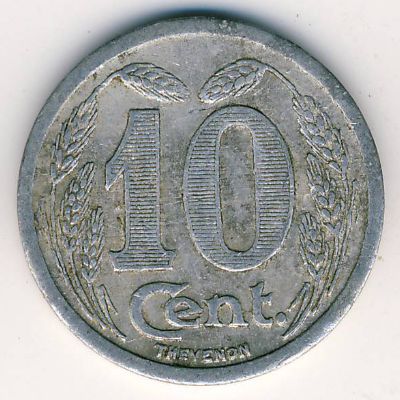 Эврё., 10 сентим (1921 г.)