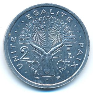 Джибути, 2 франка (1999 г.)