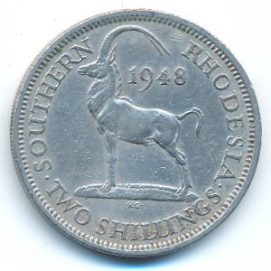 Southern Rhodesia, 2 shillings, 1948