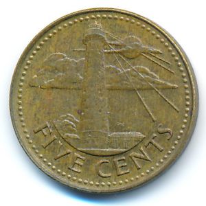 Barbados, 5 cents, 1979