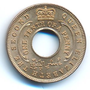 Британская Западная Африка, 1/10 пенни (1956 г.)